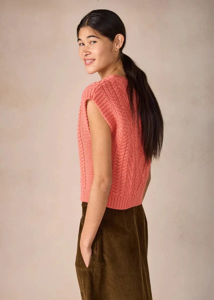 IrelandsEye Sweetpea V-Neck Diamond Vest | Salmon