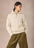IrelandsEye Women's Cropped Aran Troyer Sweater | Natural
