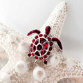 January Turtle Birthstone Pendant With Swarovski Crystals