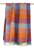 John Hanly Cashmere Throw | Berry Lavender Pink Orange Block