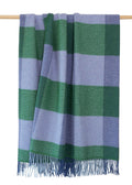 John Hanly Cashmere Throw | Green Lavender Block Check
