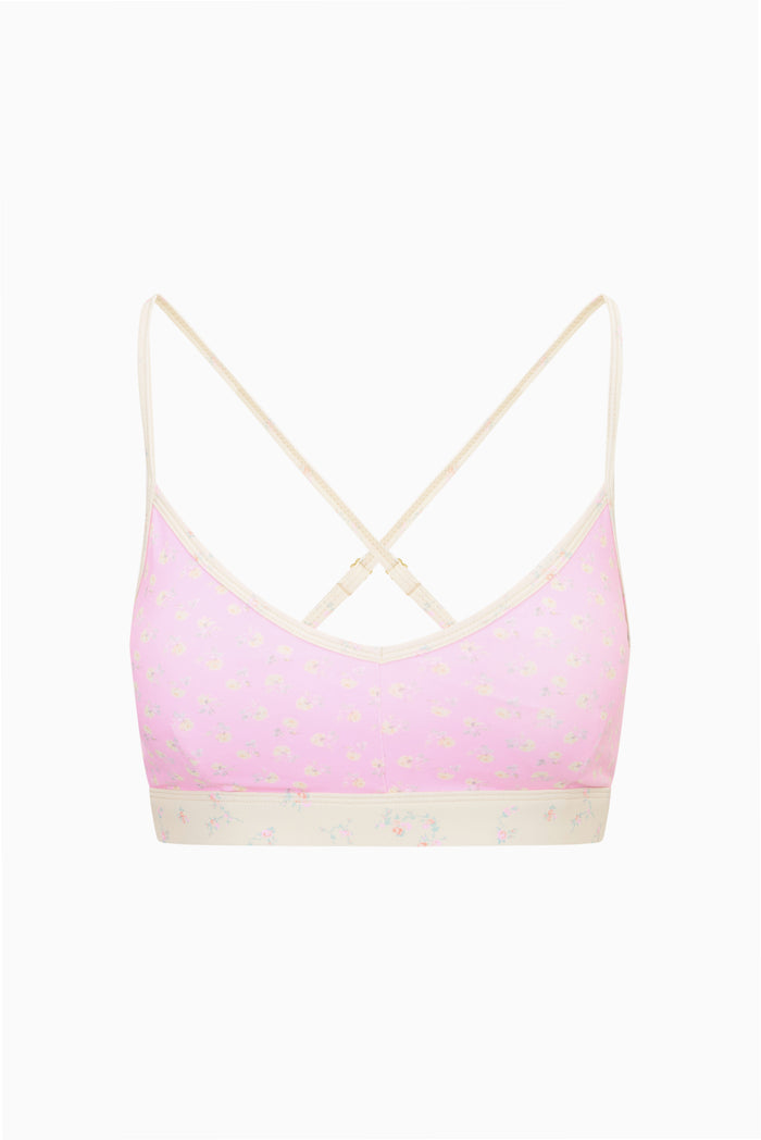 Jolanda Ditsy Floral Sports Bra - POLAROID ROSE
