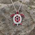 July Turtle Birthstone Pendant With Swarovski Crystals