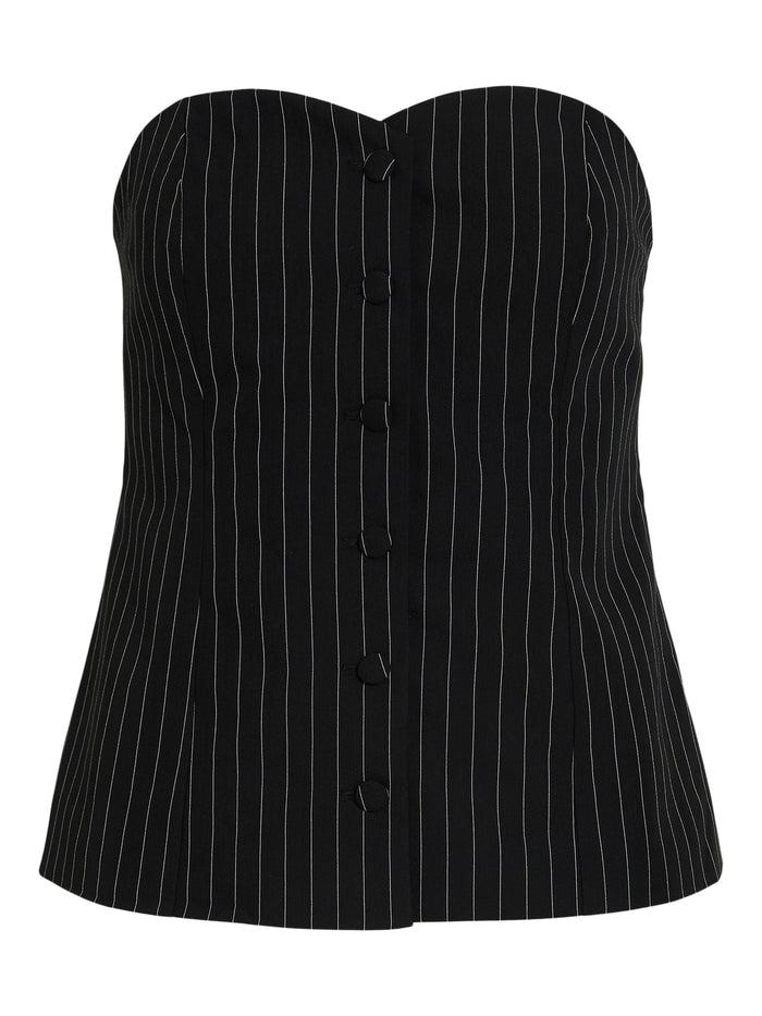 Kanda Bandeau Top (Black/Pinstripe)