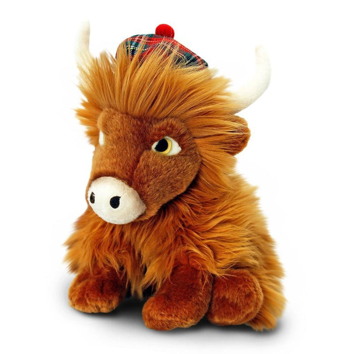 Keel Toys Highland Cow with Tartan Hat Plush 25cm - Heritage Of Scotland -