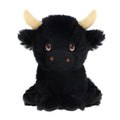 Keel Toys Keeleco Black Shaggy Cow Plush Toy 18cm - Heritage Of Scotland -