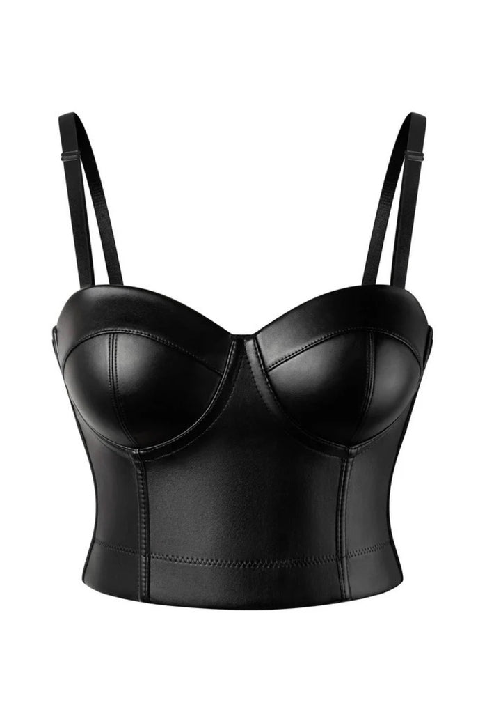 Kelly.....PU Corset Crop Top
