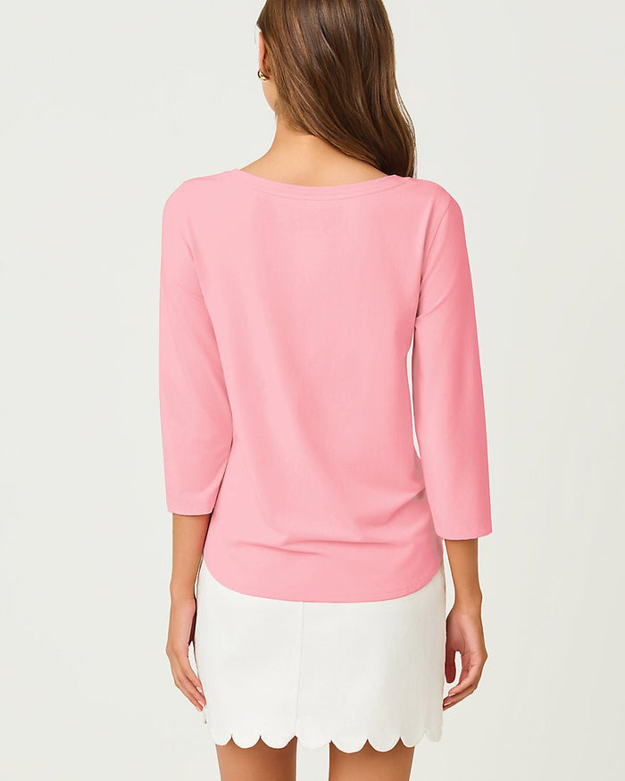 Lilly Pulitzer - Key West Three Quarter Sleeve Top - Conch Shell Pink