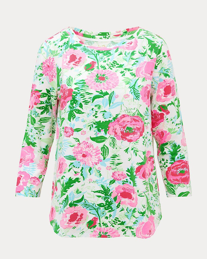 Lilly Pulitzer - Key West Three Quarter Sleeve Top - Multi Poppy Party