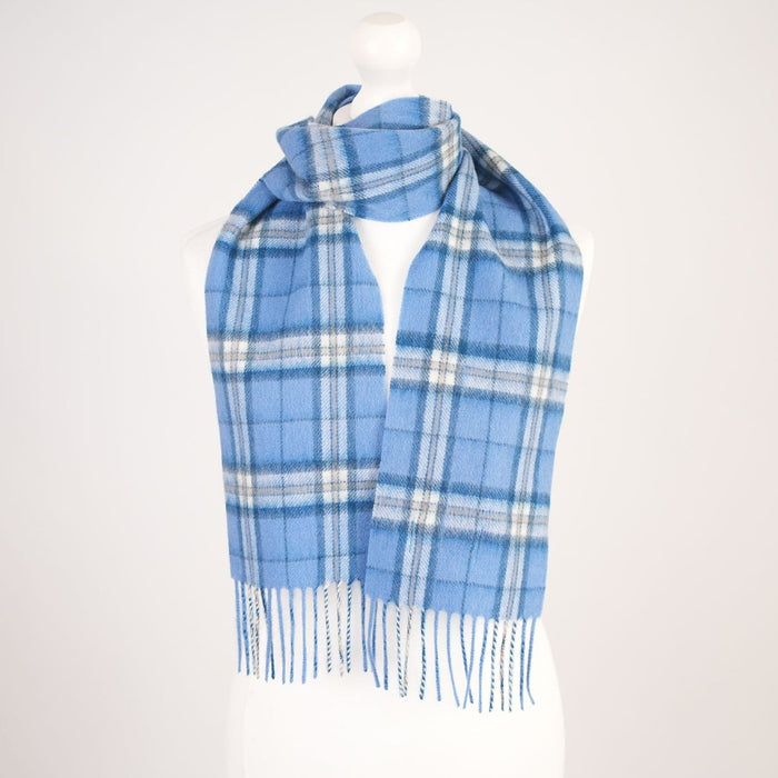 Kids 100% Lambswool Tartan Mini Scarf – Soft Children’s Wool Scarf - THOMSON PALE BLUE - Heritage Of Scotland -