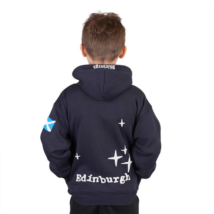 Kids Scotland 3D Puff Hoodie Navy – Children’s Hooded Sweatshirt - Heritage Of Scotland - 0 - 1 YEARS