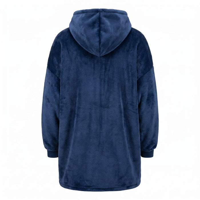 Kids Edinburgh Saltire Hoodie Blanket – Navy Cosy Oversized Fleece - Heritage Of Scotland -
