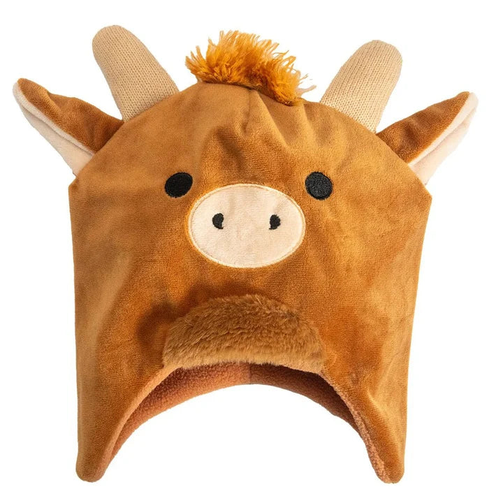Kids McSquashie Highland Cow Hat – Soft Plush Coo Hat with Fleece Lining - Heritage Of Scotland -