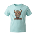 Kids Pastel Highland Cow T-Shirt - Aqua - Heritage Of Scotland - 0-1 YEARS