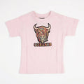 Kids Pastel Highland Cow T-Shirt Cherry Blossom Pink - Heritage Of Scotland - 0 - 1 YEARS