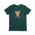 Kids Pastel Highland Cow T-Shirt Teal - Heritage Of Scotland - 0-1 YEARS