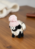Knitted Wool Standing Sheep Keyring | Pink