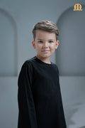 Kurvig Omani Black Thobe for Kids