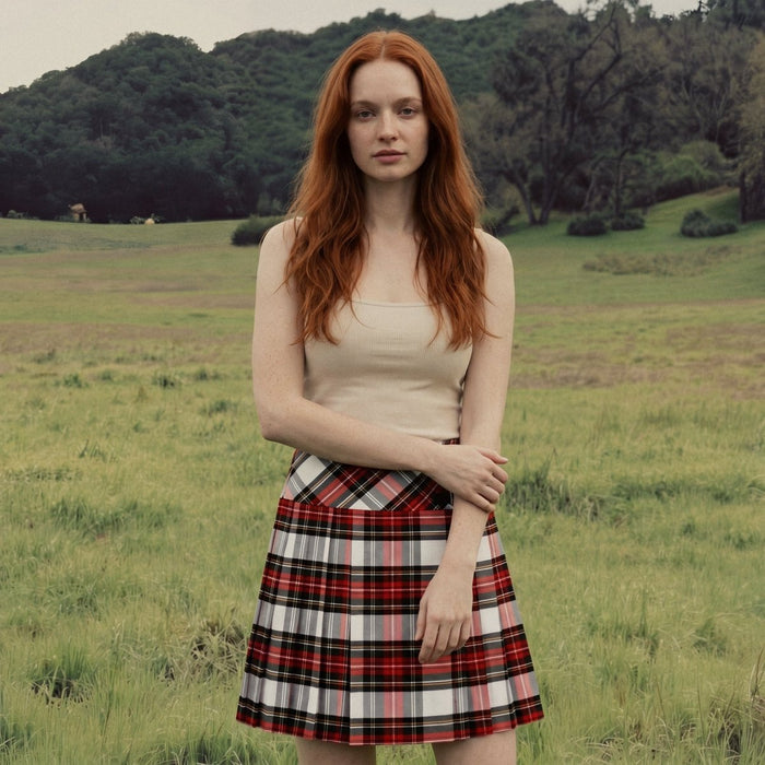 Ladies Deluxe Billie Kilted Skirt Stewart Dress - Heritage Of Scotland - Stewart Dress