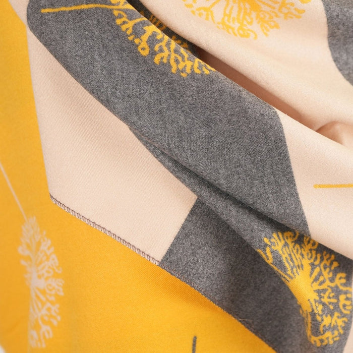 Ladies Grey Dandelion Print Reversible Stole Wrap - ORCHE - Heritage Of Scotland -