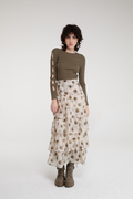Lait Skirt (Beige/Brown)