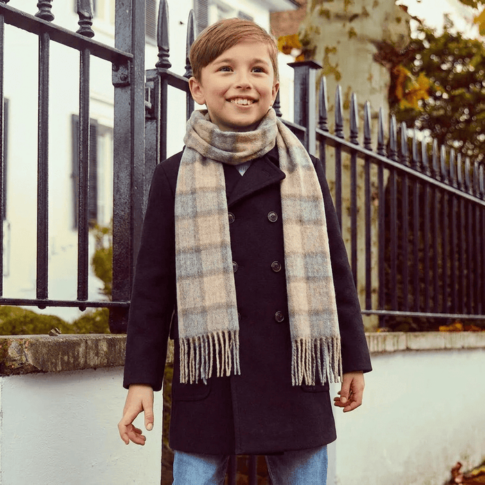 Lambswool Tartan Mini Scarf Mackellar Natural - Heritage Of Scotland -