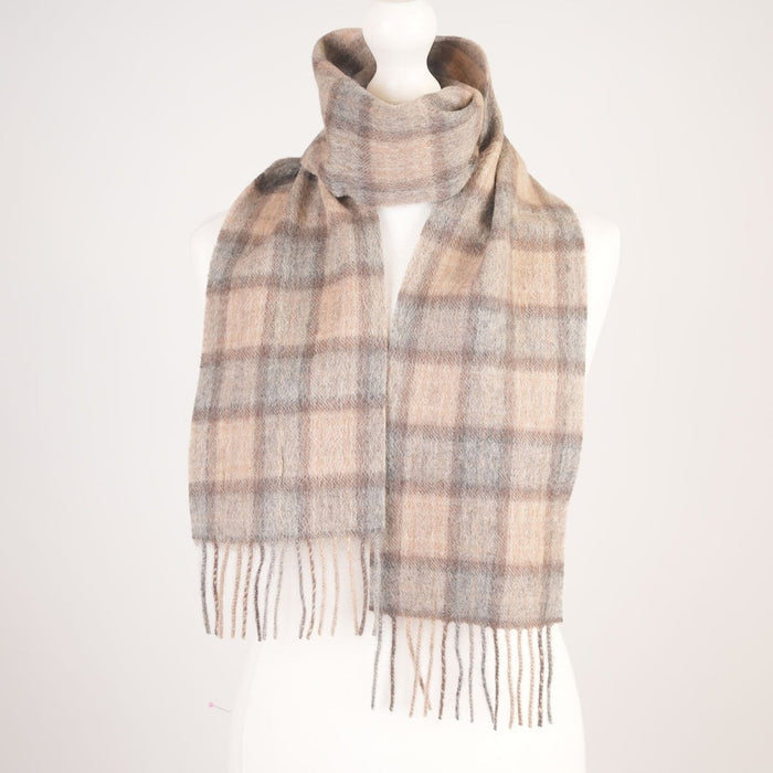 Lambswool Tartan Mini Scarf Mackellar Natural - Heritage Of Scotland -