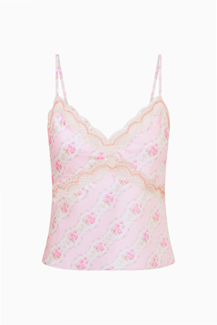 Lamora Floral Satin Top - LADY BLOSSOM