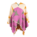 Leaf Super Soft Cape – Elegant Lightweight Wrap - PINK and OCHRE - Heritage Of Scotland -