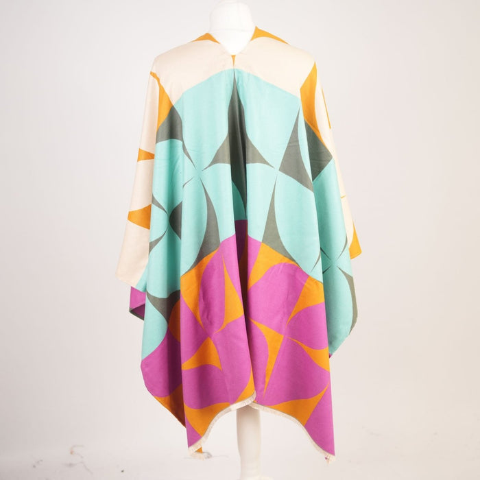Leaf Super Soft Cape – Elegant Lightweight Wrap - PINK and OCHRE - Heritage Of Scotland -