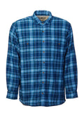 Blue plaid shirt on a white background