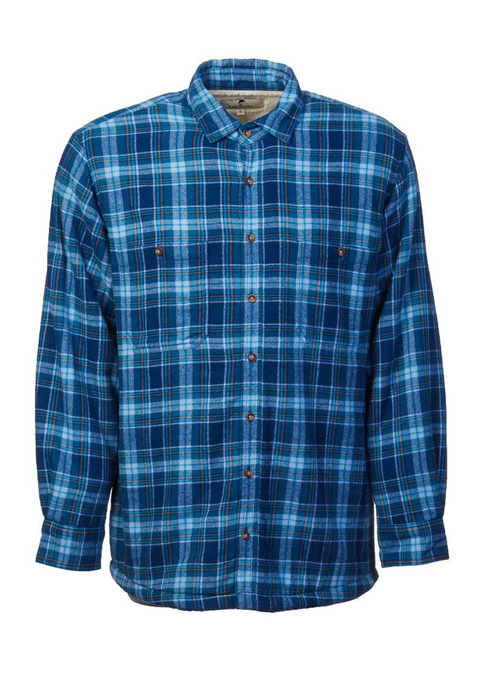 Blue plaid shirt on a white background