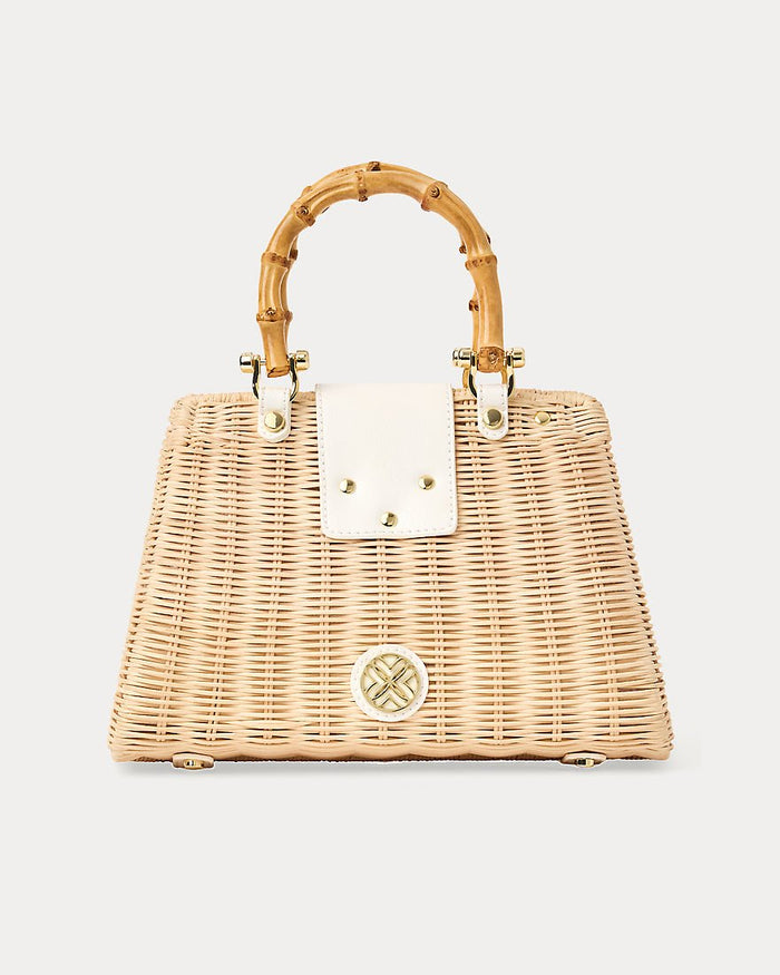 Lilly Pulitzer - Leena Top Handle Bag - Resort White X Natural