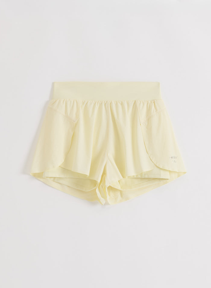 Lemon White Running Shorts