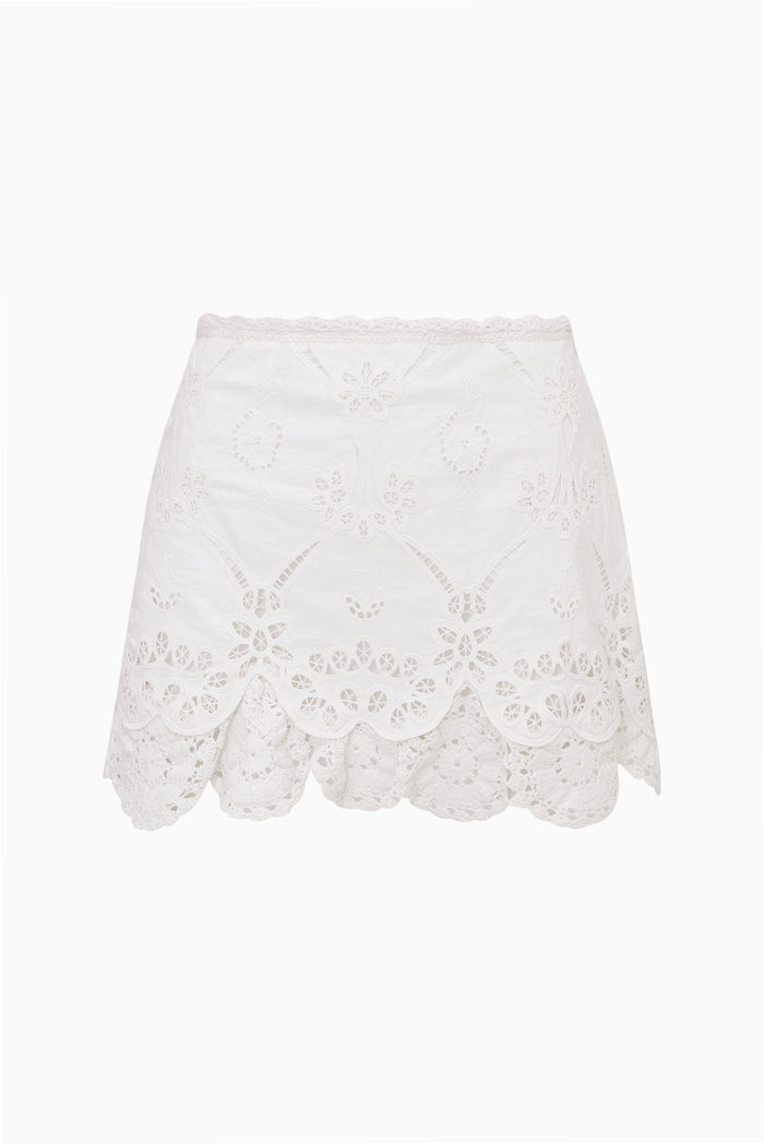 Liriel Eyelet Embroidered Mini Skirt
