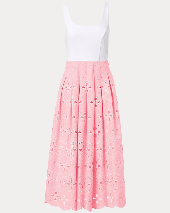 Lilly Pulitzer - Lissette Midi Dress - Conch Shell Pink Spring Showers Eyelet