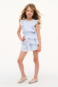 Little Girls Blue Cotton Decker Dress