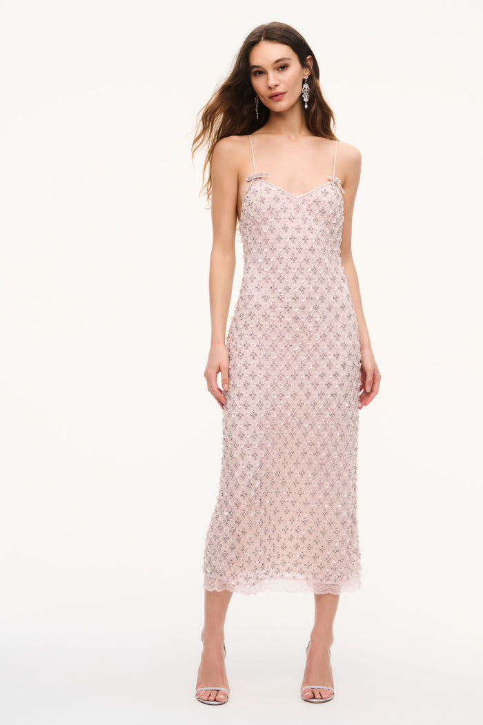 Livi Floral Embellished Midi Dress