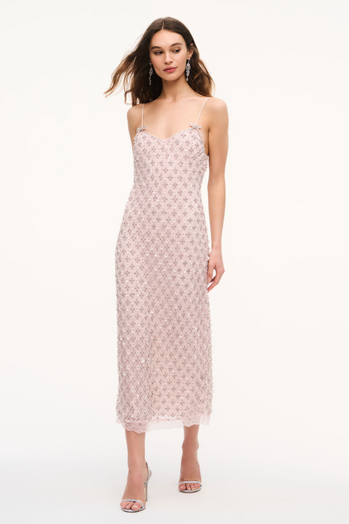 Livi Floral Embellished Midi Dress