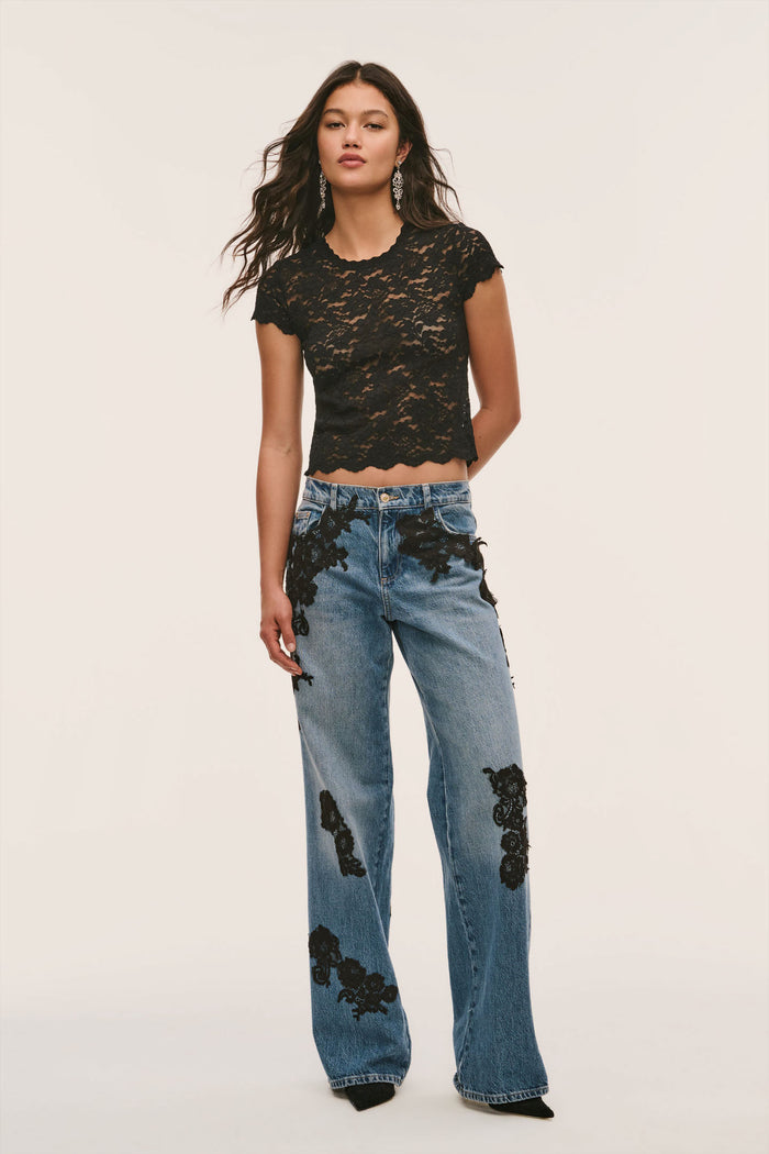 Lucas Stretch Lace Tee
