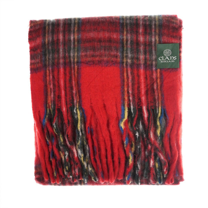 Luxuriously Soft Lightweight Plaid Scarf with Long Fringes – Elegant Draped Wrap - Heritage Of Scotland - STEWART ROYAL