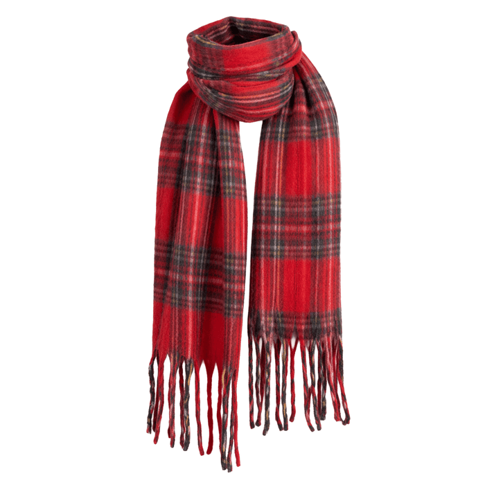 Luxuriously Soft Lightweight Plaid Scarf with Long Fringes – Elegant Draped Wrap - Heritage Of Scotland - STEWART ROYAL
