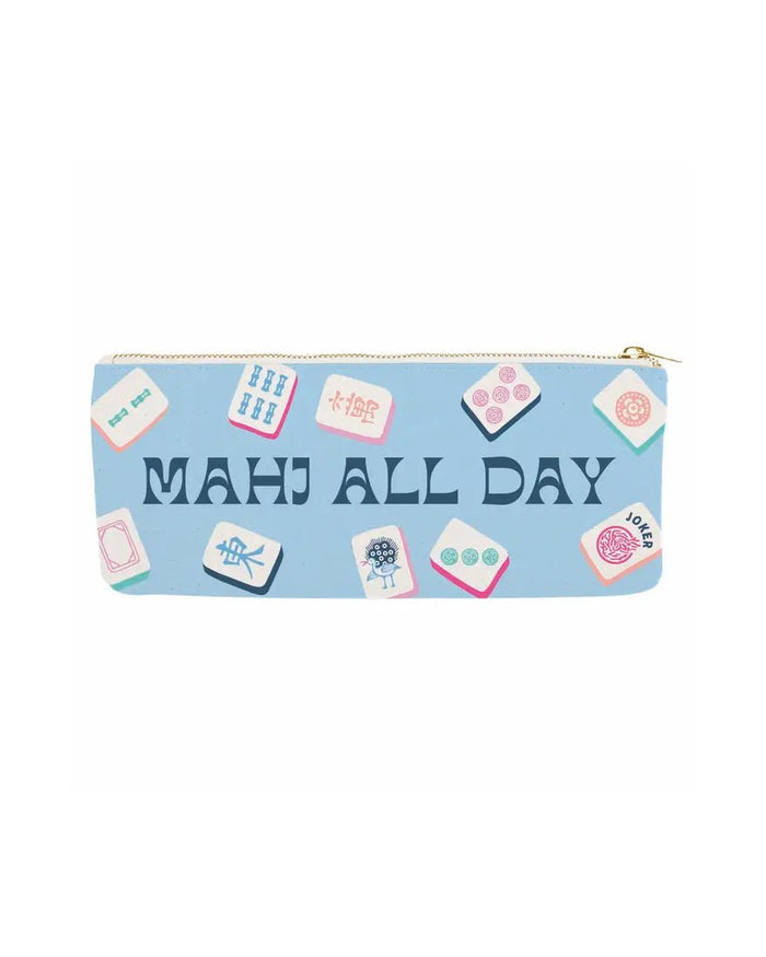 Mahjong Zipper Canvas Tile Pouch