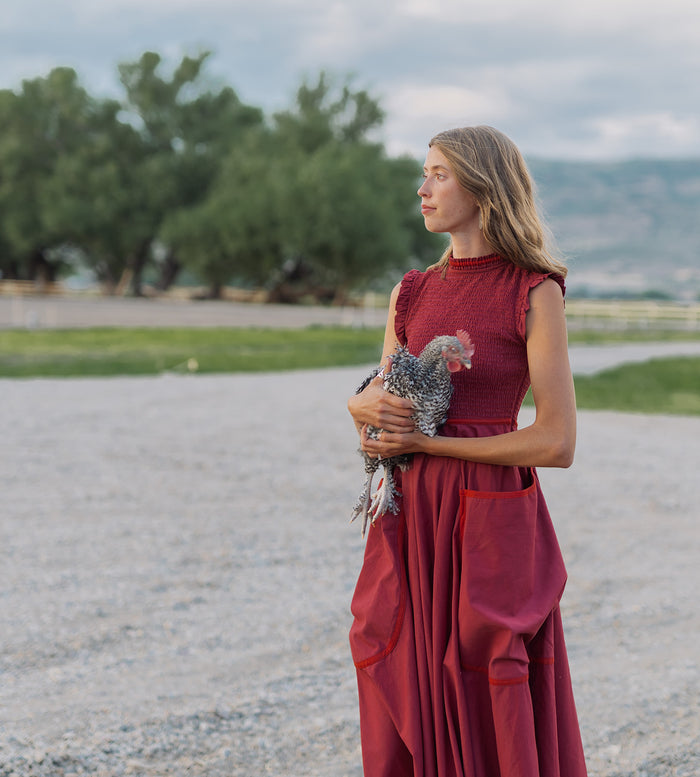 Margot Dress In Maple Red - PREORDER 🍀