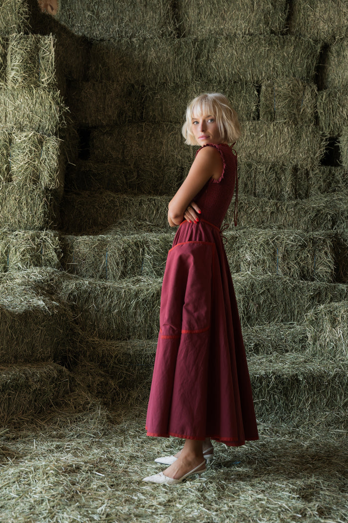 Margot Dress In Maple Red - PREORDER 🍀