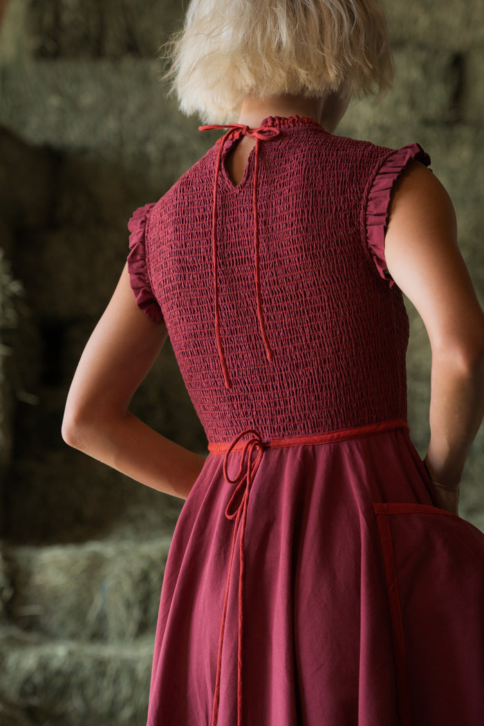 Margot Dress In Maple Red - PREORDER 🍀