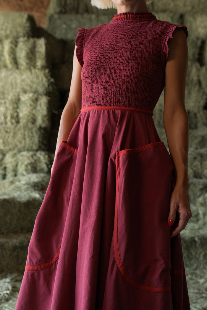 Margot Dress In Maple Red - PREORDER 🍀