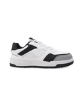 Bacca Bucci white and black sneaker on a white background.