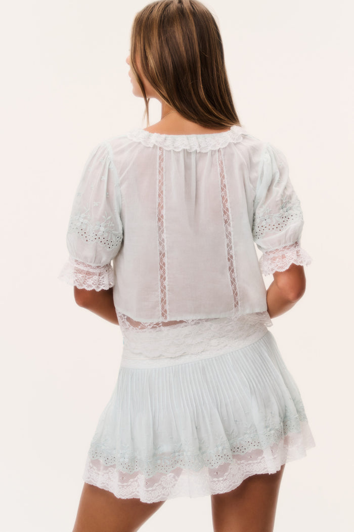 Maurelle Cotton Lace Blouse - EAU DE NIL