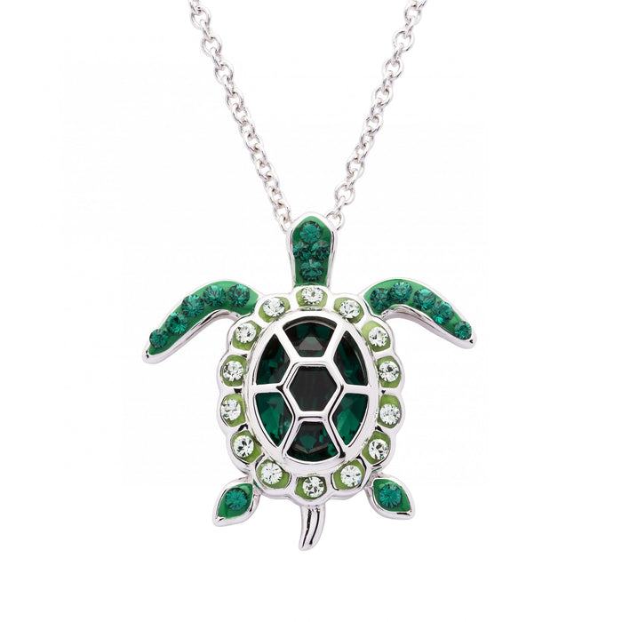 May Turtle Birthstone Pendant With Swarovski Crystals
